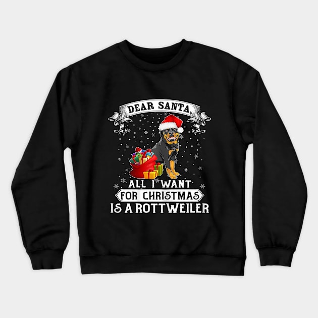 I Want For Christmas Is A Rottweiler Dog Santa Hat Xmas Men Crewneck Sweatshirt by Barnard